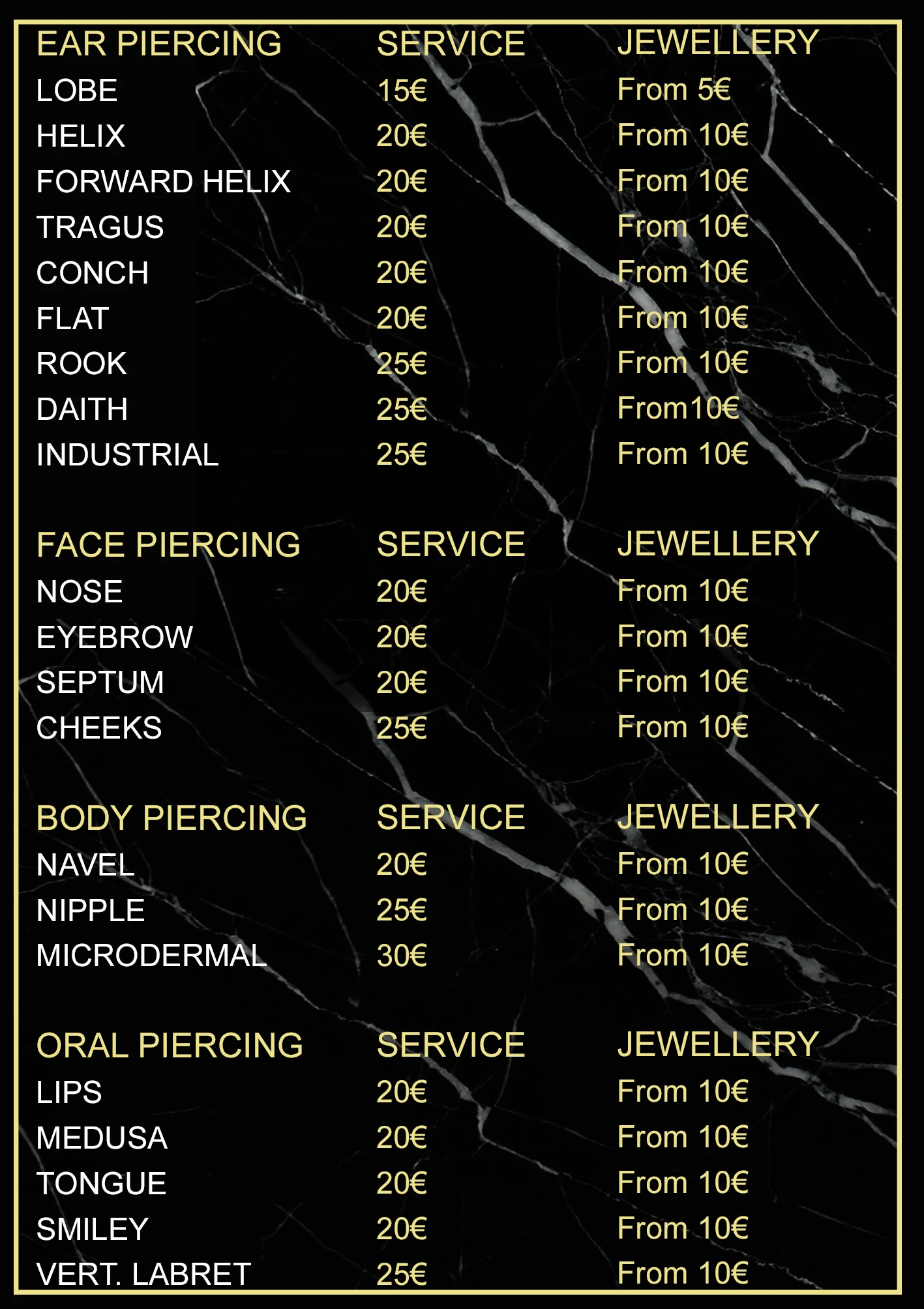 Piercing Services in Rhodes Town