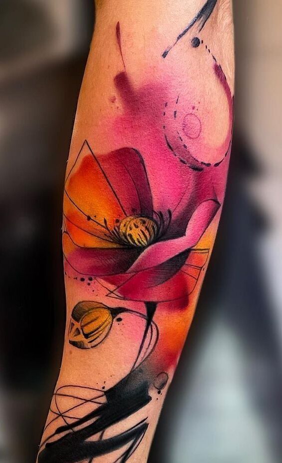Watercolor Tattoo Style